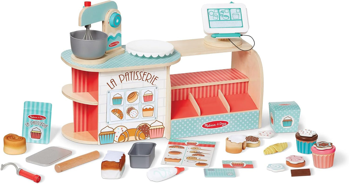 Melissa & Doug Panadería de madera La Patisserie (39 piezas) - Certificado FSC