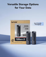 Lexar Paquete de 2 unidades flash A30E de 128 GB USB 3.2 Gen 1, uni...