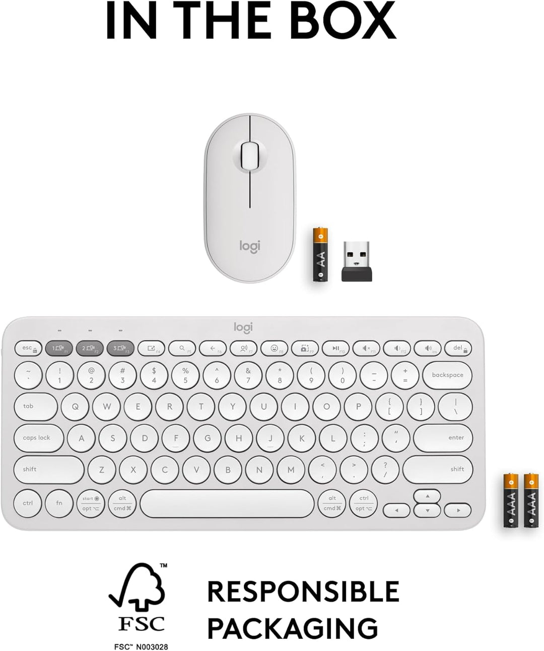 Logitech Pebble 2 Combo, teclado y mouse inalámbricos, silenciosos...