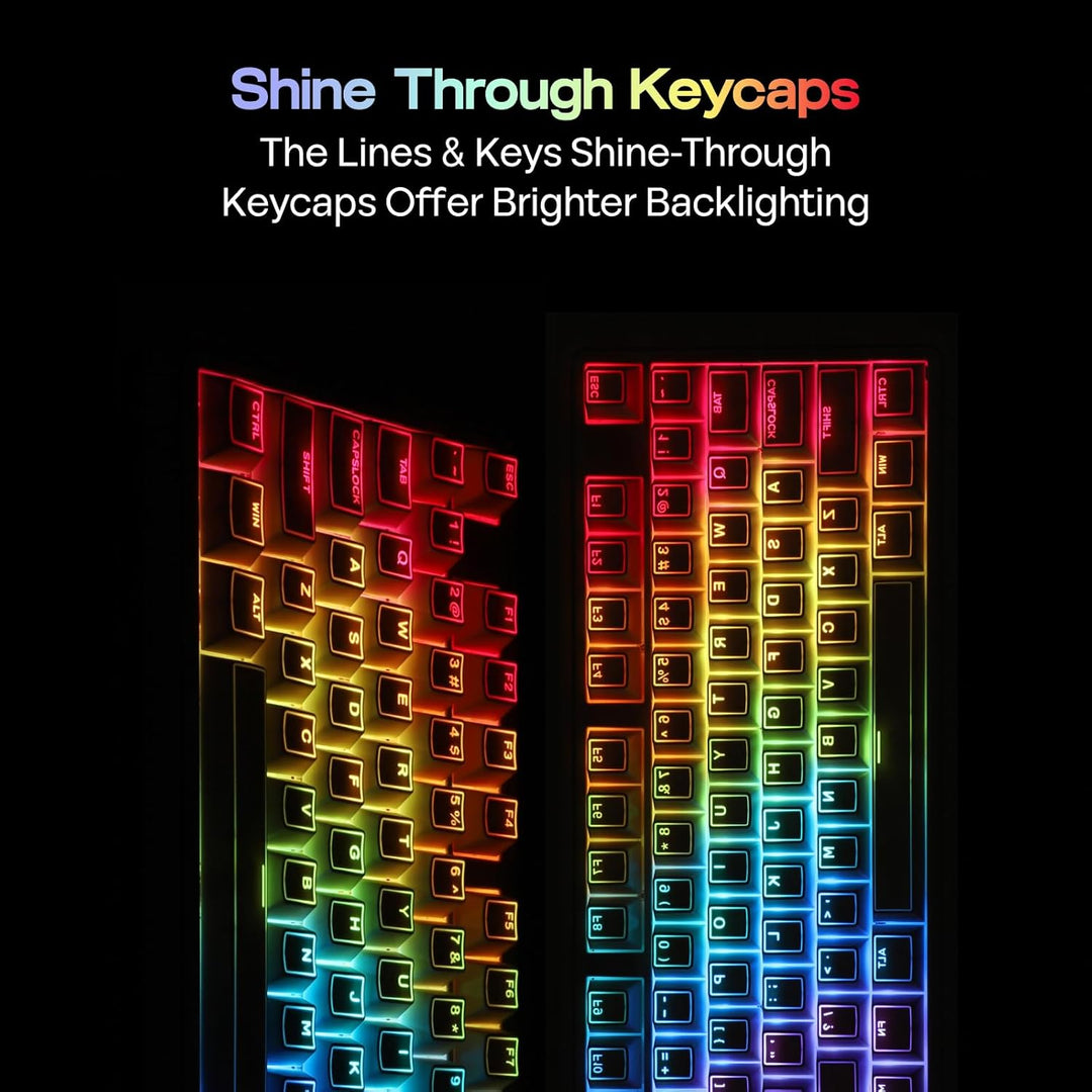 EPOMAKER Glintrix PBT Shine Through Keycaps, Arris &amp; Keys retro...