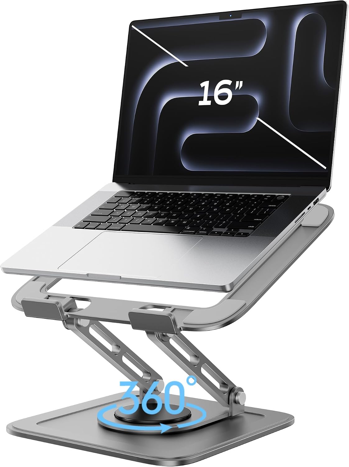 Soporte Ajustable para Laptop de Escritorio con Base de 360°, Eleva...