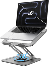 Soporte Ajustable para Laptop de Escritorio con Base de 360°, Eleva...