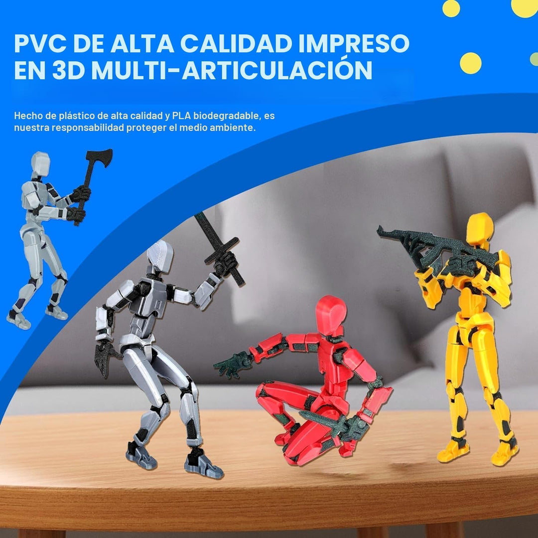 MerryXD T13 Figura de acción 3D, muñeco de ensamblaje completado No...