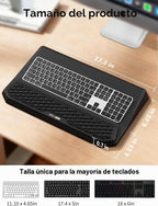 Soporte ergonómico 2 en 1 para teclado con reposamuñecas, color negro