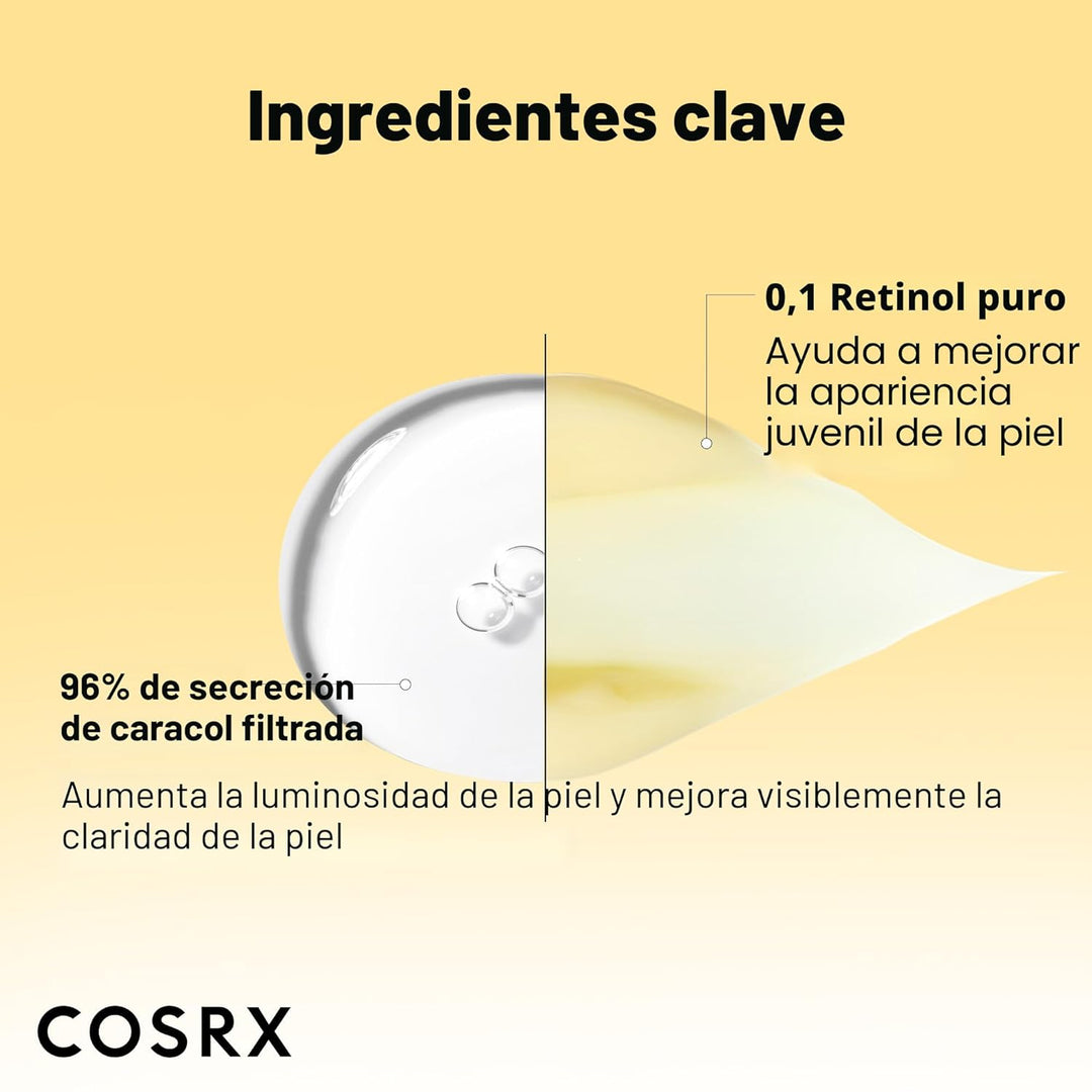 COSRX Snail 96% Mucin Power Essence 2ea y Retinol 0.1% Cream Mini S...