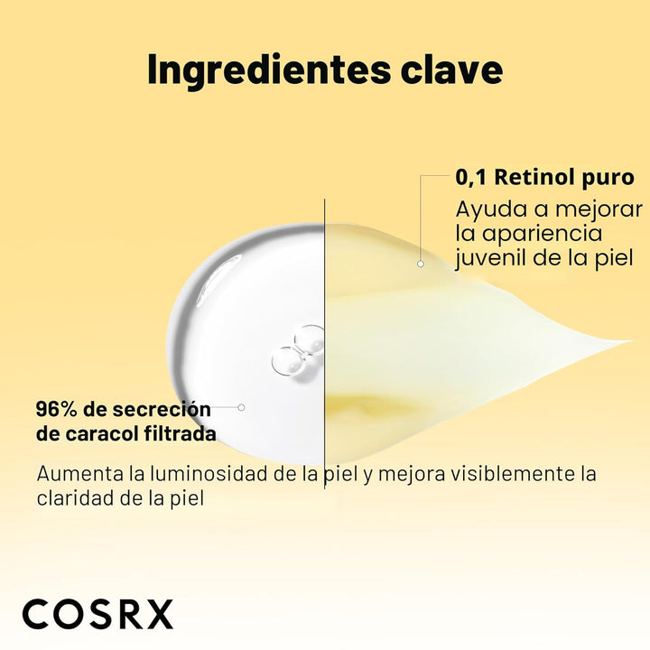 COSRX Snail 96% Mucin Power Essence 2ea y Retinol 0.1% Cream Mini S...