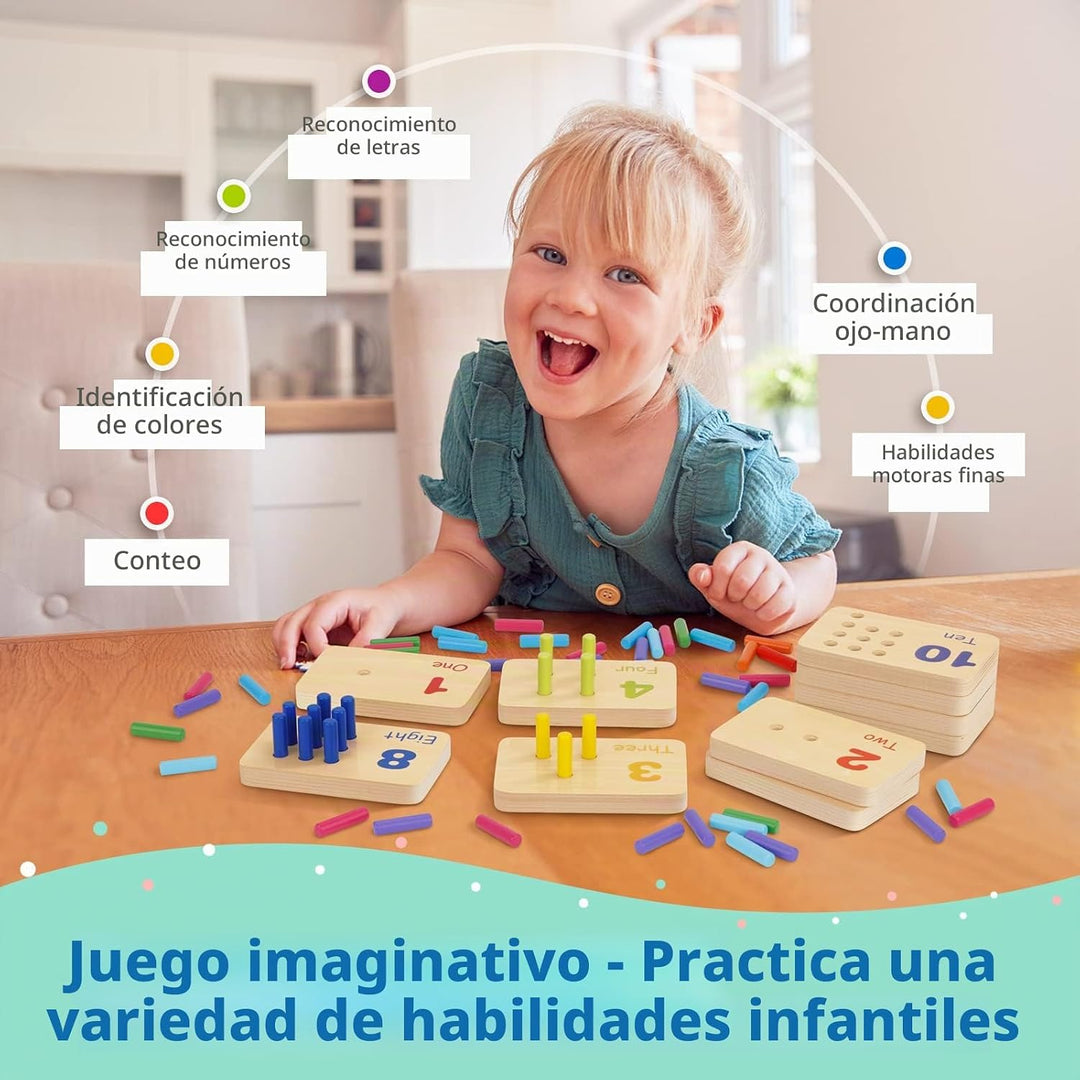 TOOKYLAND Tabla de Clavos Juguetes para Niños Pequeños, Juguetes de...