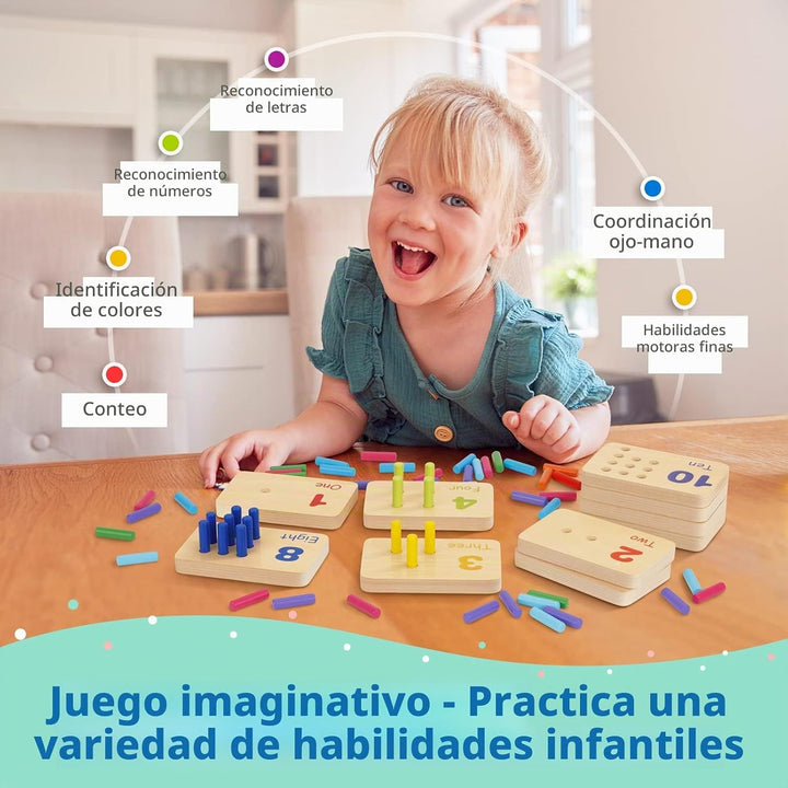 TOOKYLAND Tabla de Clavos Juguetes para Niños Pequeños, Juguetes de...