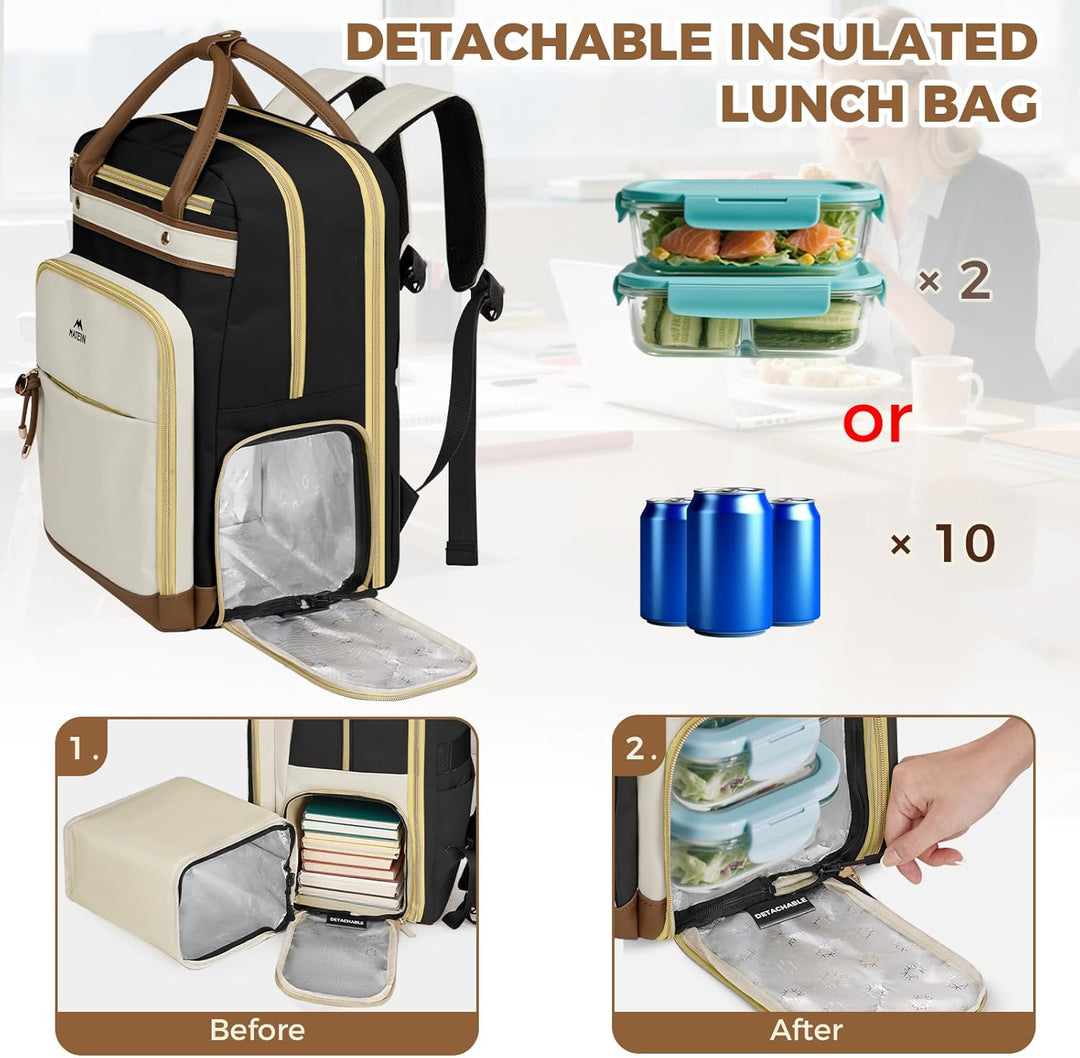 MATEIN Mochila de trabajo con compartimento para el almuerzo desmon...