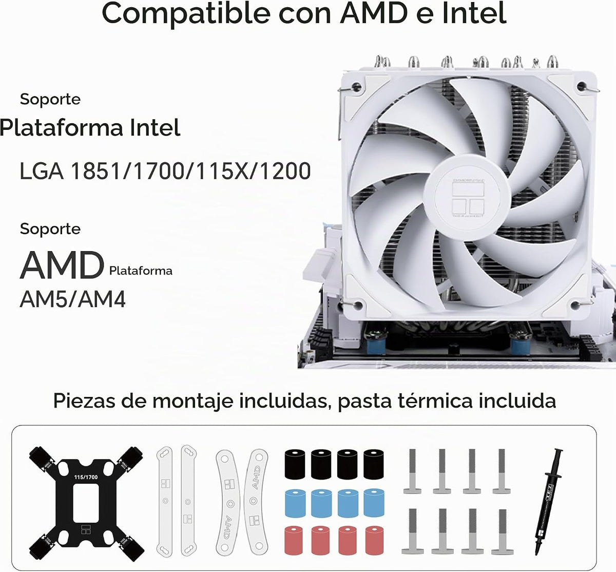 Thermalright Peerless Assassin 120 SE White V2 Enfriador de CPU, 18...
