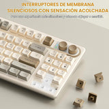 SOLAKAKA SK90 Teclado inalámbrico para juegos al 75% con perilla mu...