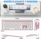 Combo de teclado y mouse inalámbricos, teclado y mouse de tamaño co...