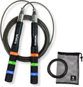 Cuerda de salto de velocidad de aluminio autobloqueante, juego de 2 cables