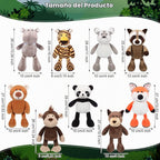 Lenwen - Juego de 24 animales de peluche de la selva de 10 pulgadas