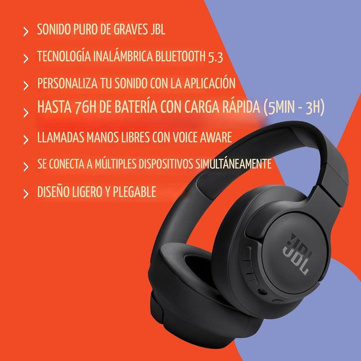 JBL Tune 720BT - Auriculares inalámbricos de diadema con sonido JBL...