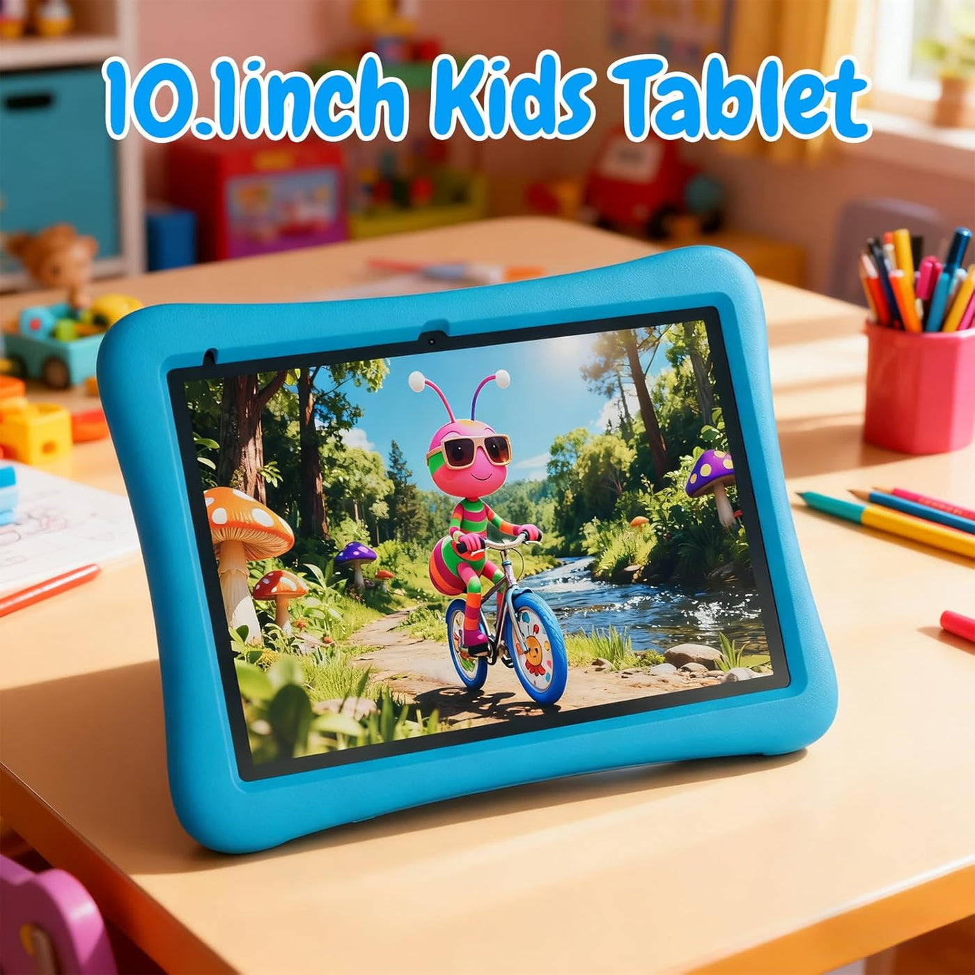 ZZB Tablet Android 15 de 10 pulgadas para niños con funda, 8 GB (3+...