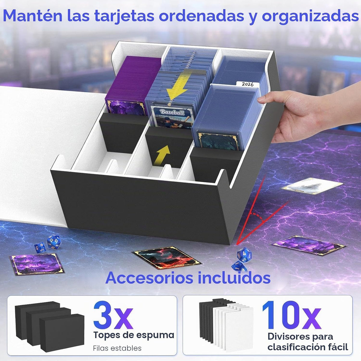 Mlikero Funda para tarjetas coleccionables de 1800 +, caja de almacenamiento para tarjetas intercambiables, compatible con toploader y soporte magnético, caja de cubierta de cuero con cierre magnético