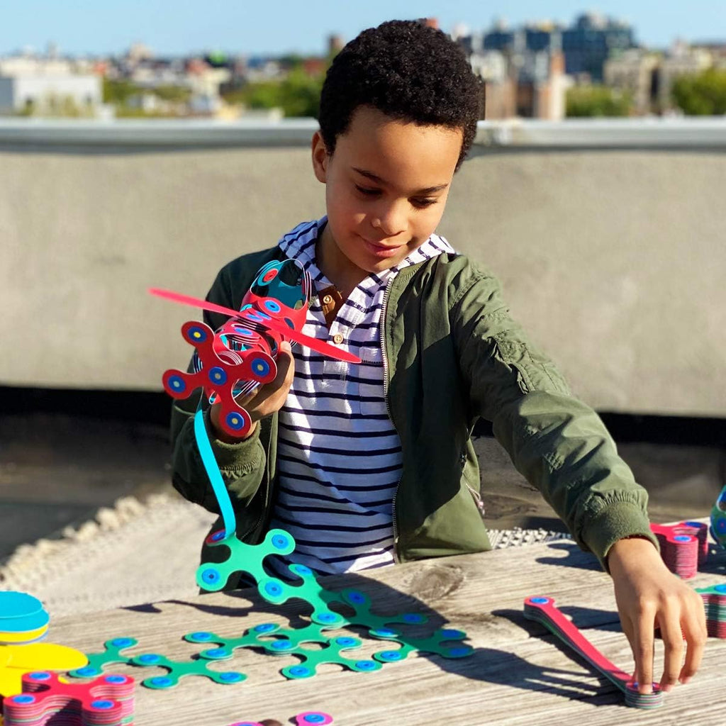 Clixo Rainbow Pack, juguetes magnéticos flexibles para construir para niños (42 Pc, 4+)