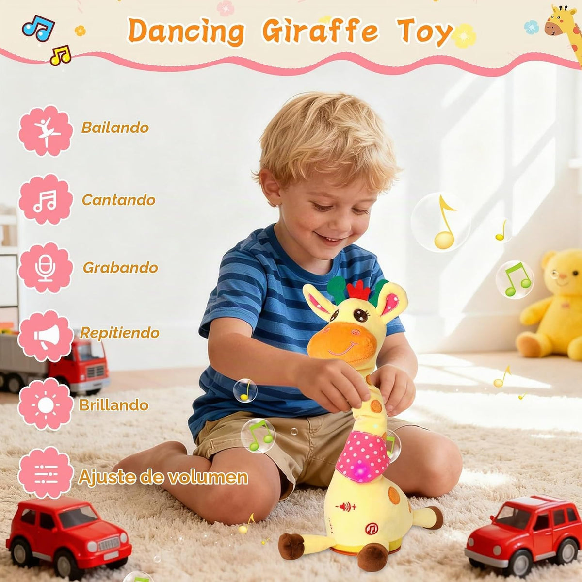 Juguete de jirafa bailarina, juguete de peluche, juguete de jirafa que habla