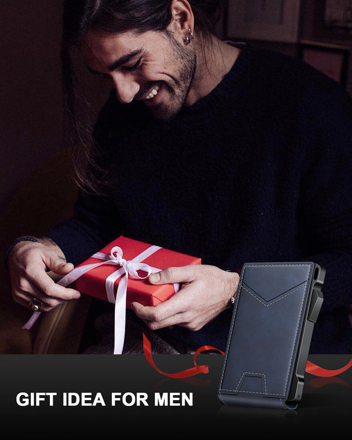 Cartera para hombre con RFID con 2 ventanas para identificación y c...