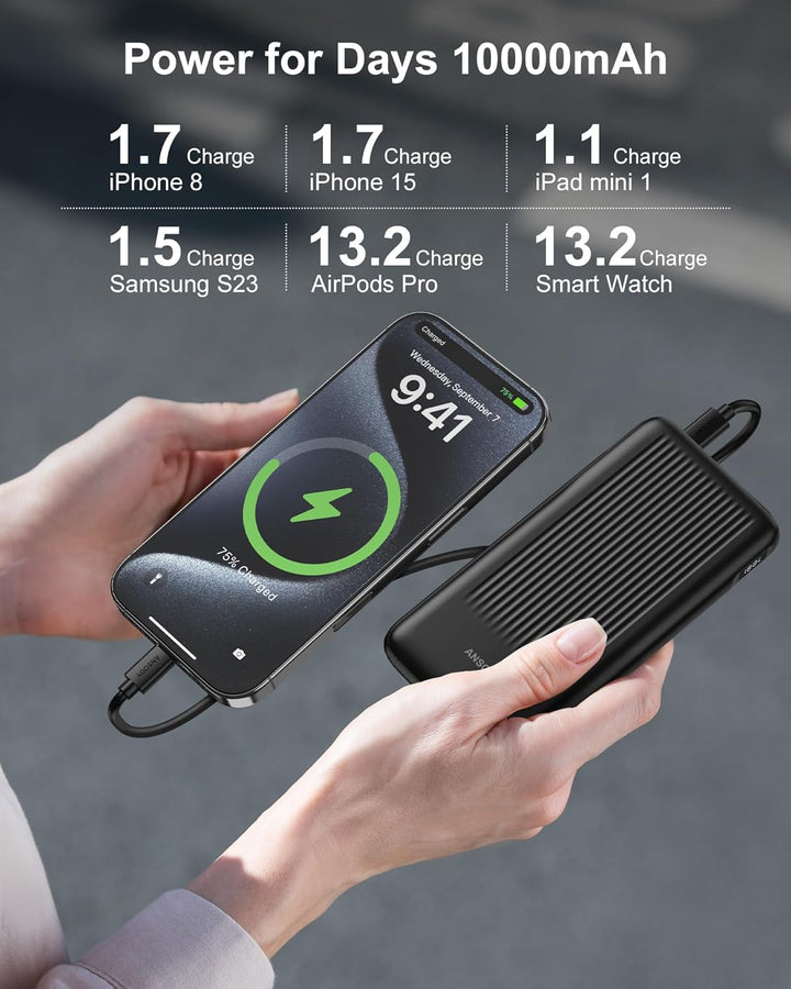 Ansody Paquete de 2 cargadores portátiles, 10000mAh 22.5W compacto...