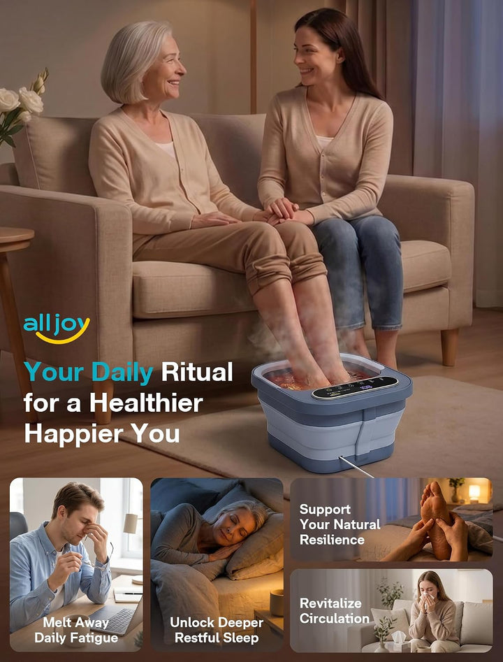 ALLJOY Spa de pies plegable con calor, baño de pies de pedicura con...
