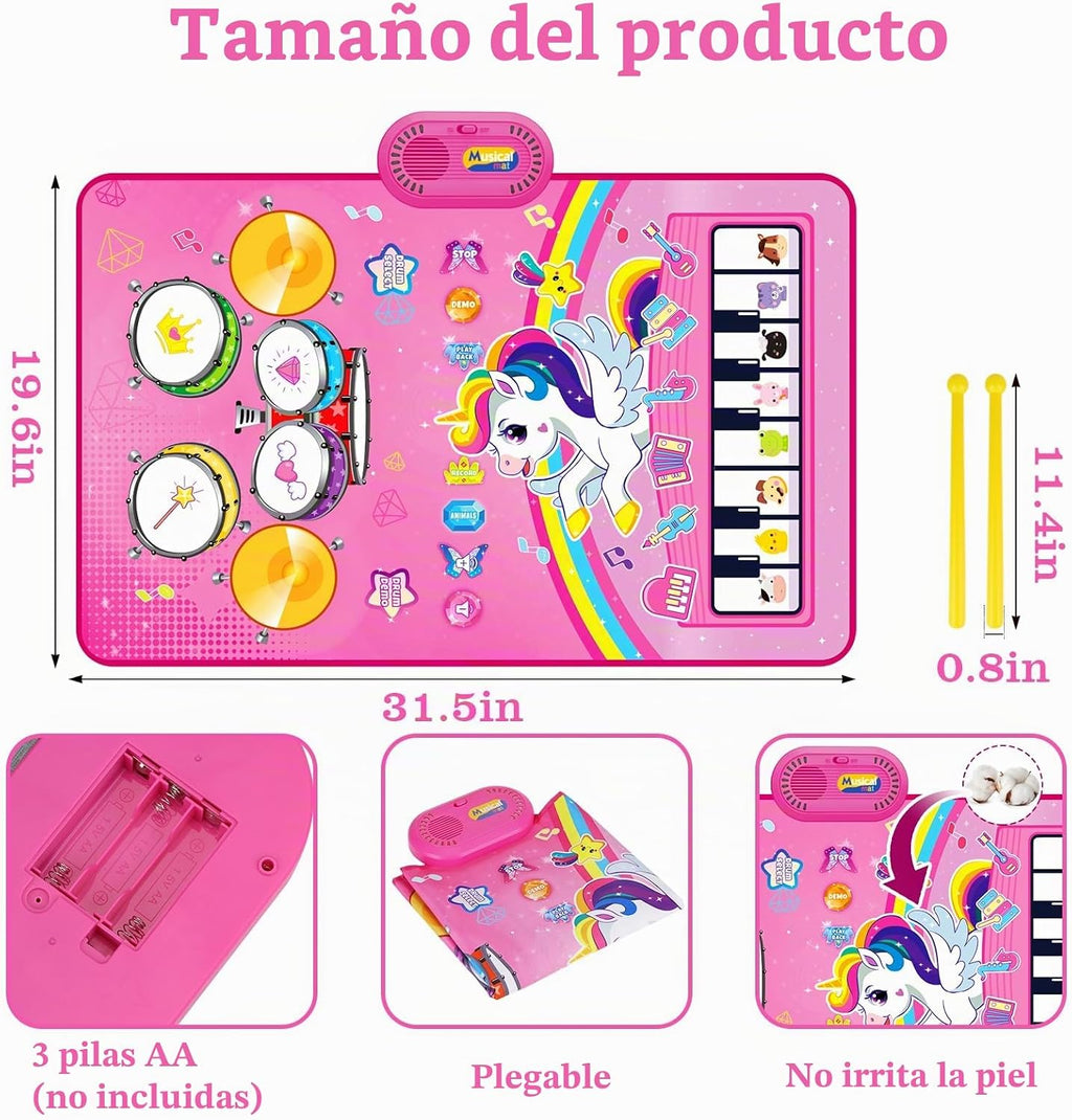 Juguetes para niñas de 1 año: 3 en 1 Esterilla musical para bebés Juguete