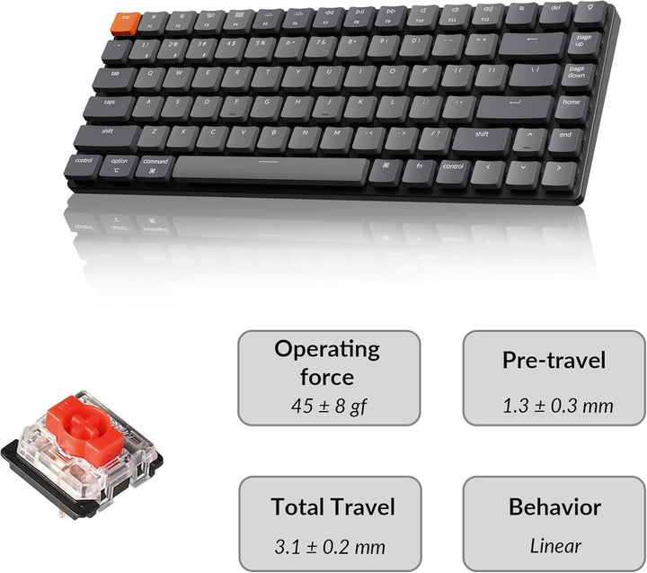 Keychron K3 Versión 2, Teclado mecánico inalámbrico Bluetooth\/USB...