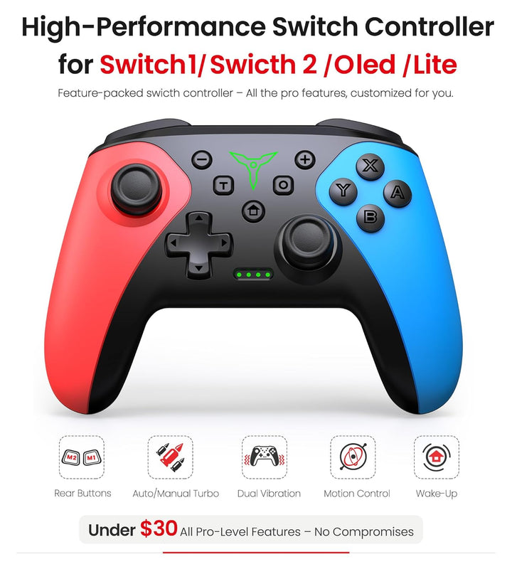 Wireless Switch Controller for Nintendo Switch\/Switch 2\/Lite\/OLE...