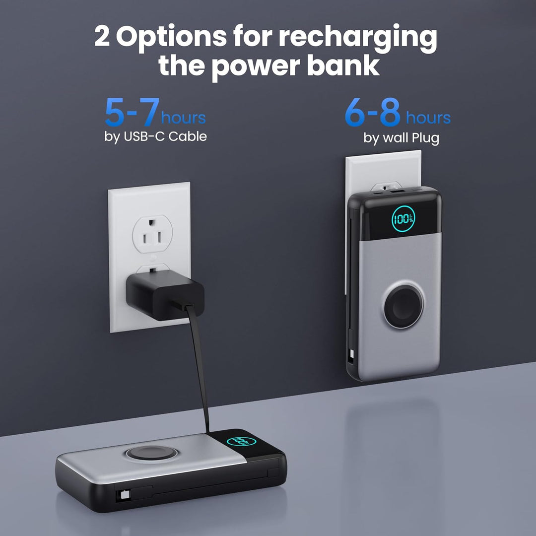 Cargador portátil para iPhone, batería externa de 40800 mAh con cab...