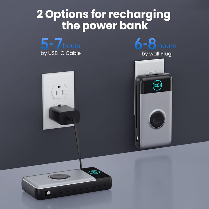 Cargador portátil para iPhone, batería externa de 40800 mAh con cab...