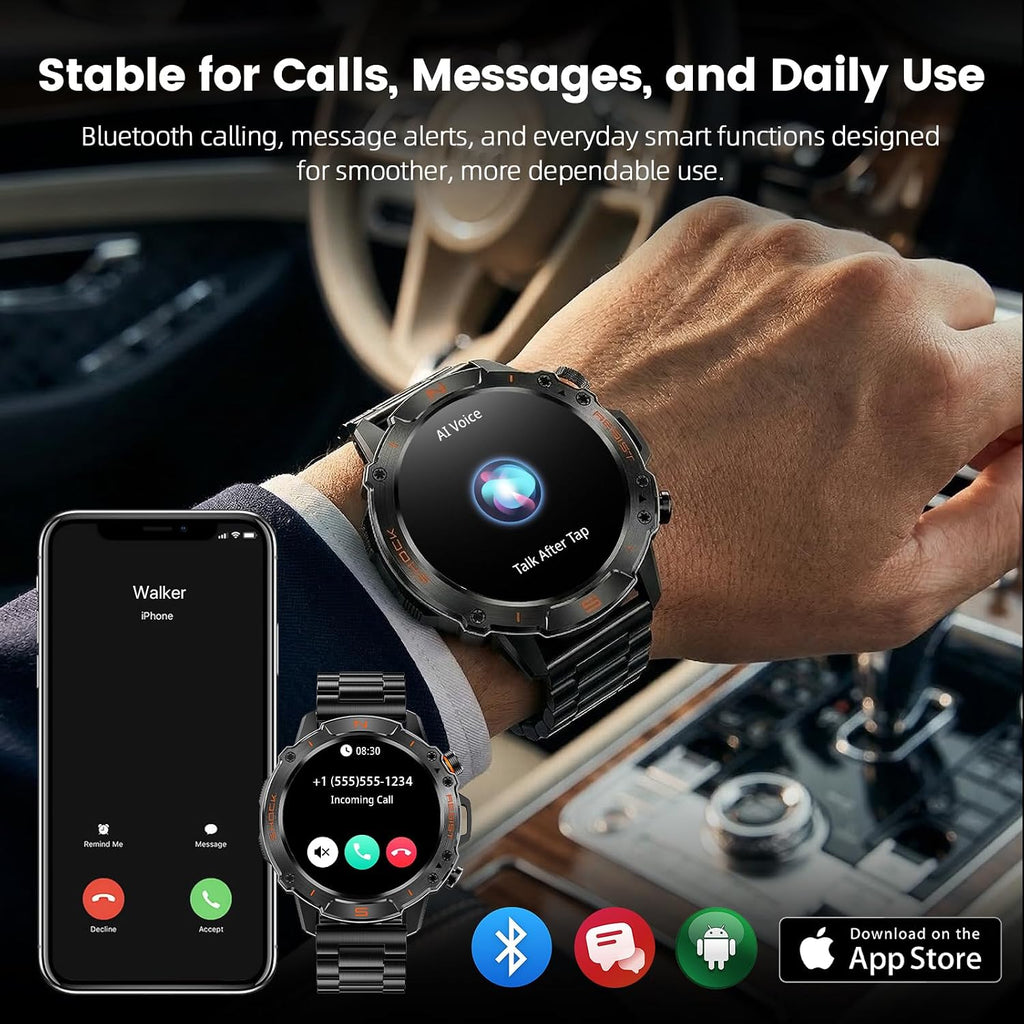 Reloj inteligente resistente para hombres, resistente al agua 5ATM