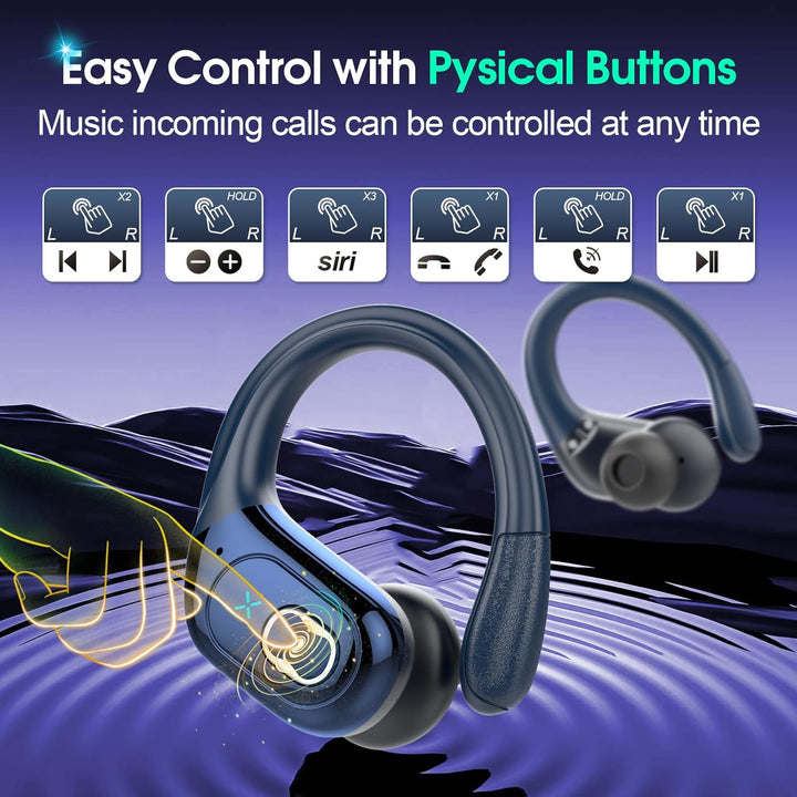 Aptkdoe - Auriculares inalámbricos 75 horas Bluetooth 5.4 para depo...