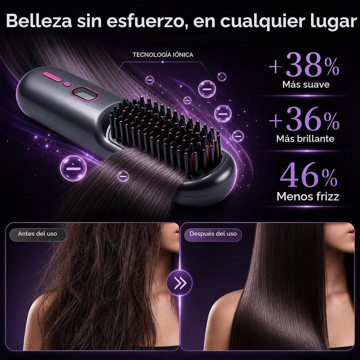 Go Brush Pro Cepillo alisador de pelo inalámbrico 9600mAh recargabl...