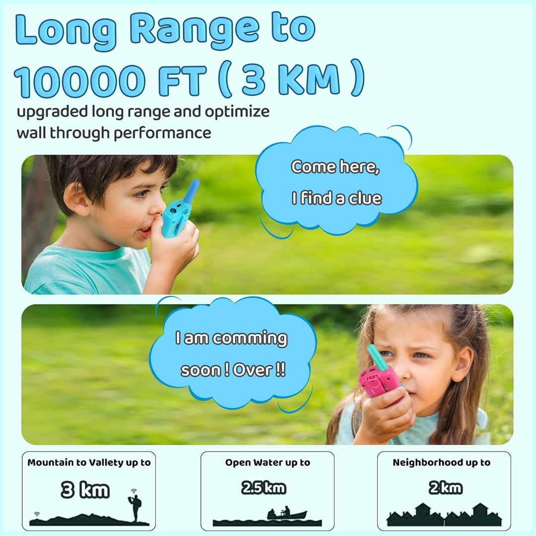 Vvinca Walkie Talkies para Niños Recargables Paquete de 4, Walkie T...