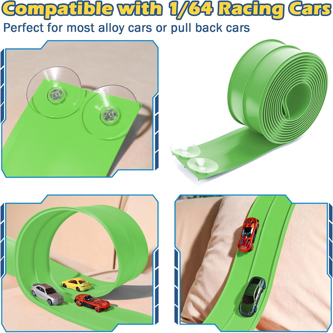 Pista de Carreras Flexible Mejorada Pistas Flexibles para Niños de...