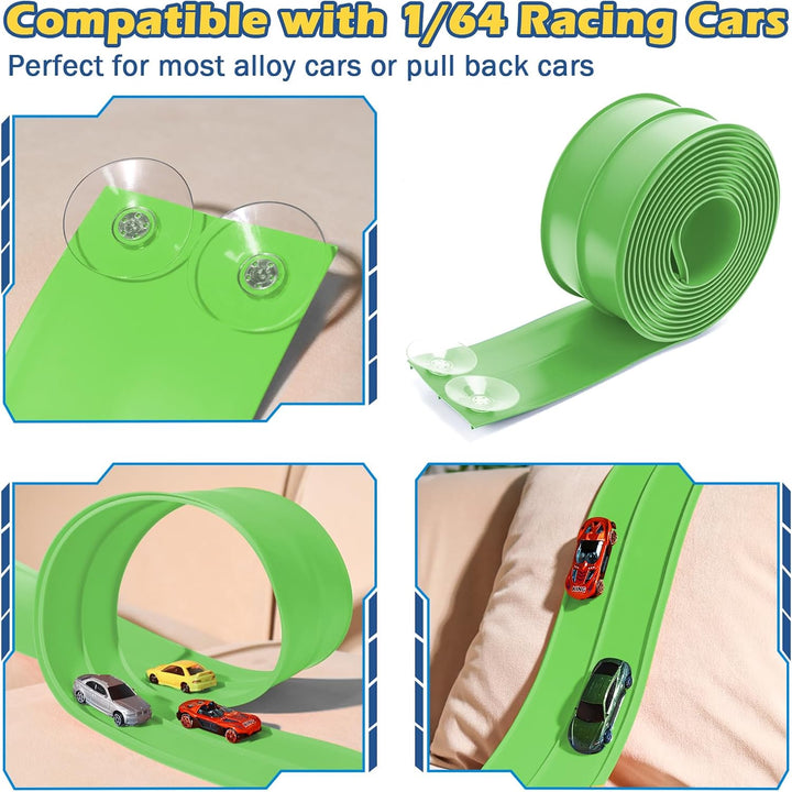 Pista de Carreras Flexible Mejorada Pistas Flexibles para Niños de...