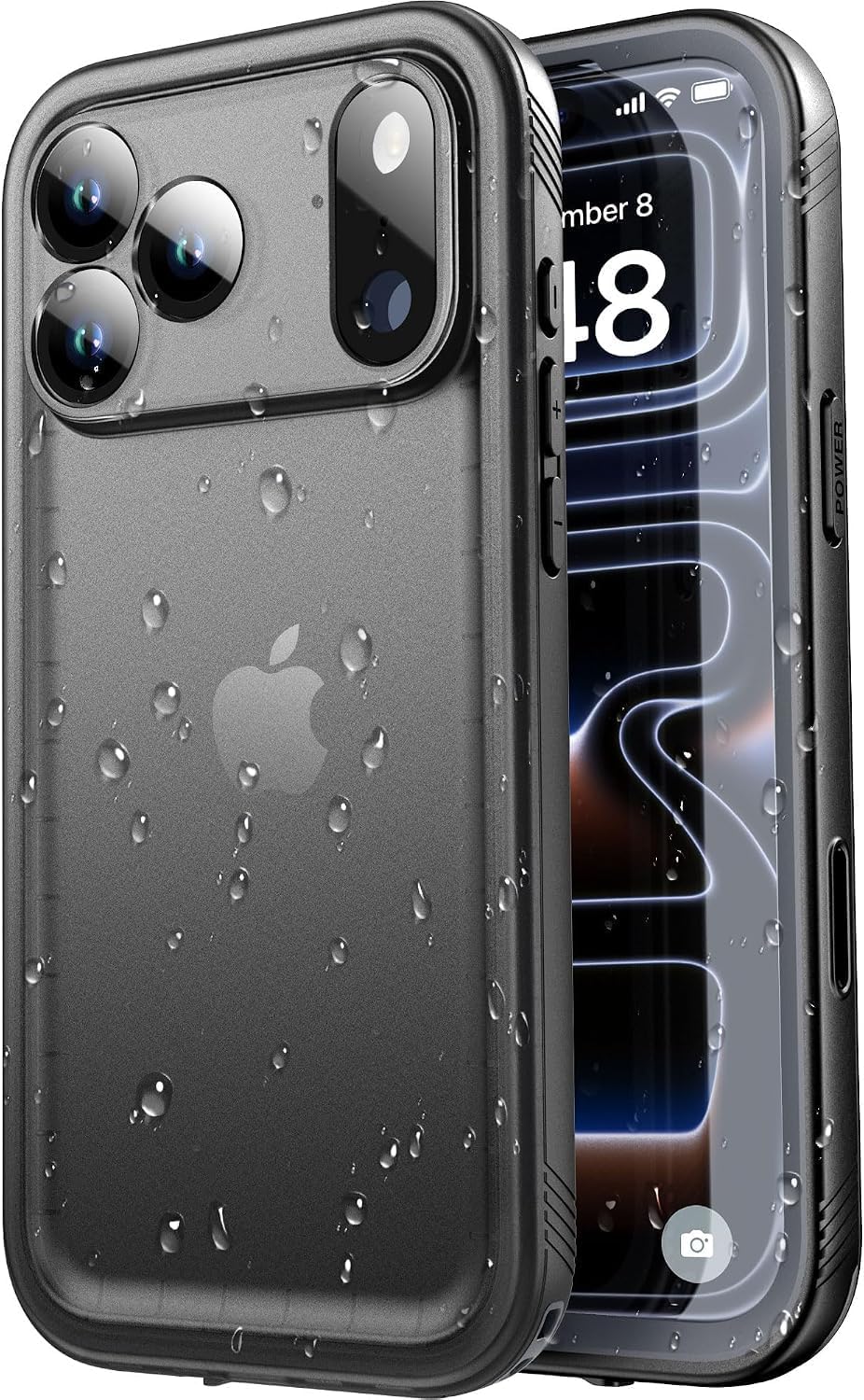 SPORTLINK - Funda impermeable para iPhone 18 Pro, 17 Pro, color negro