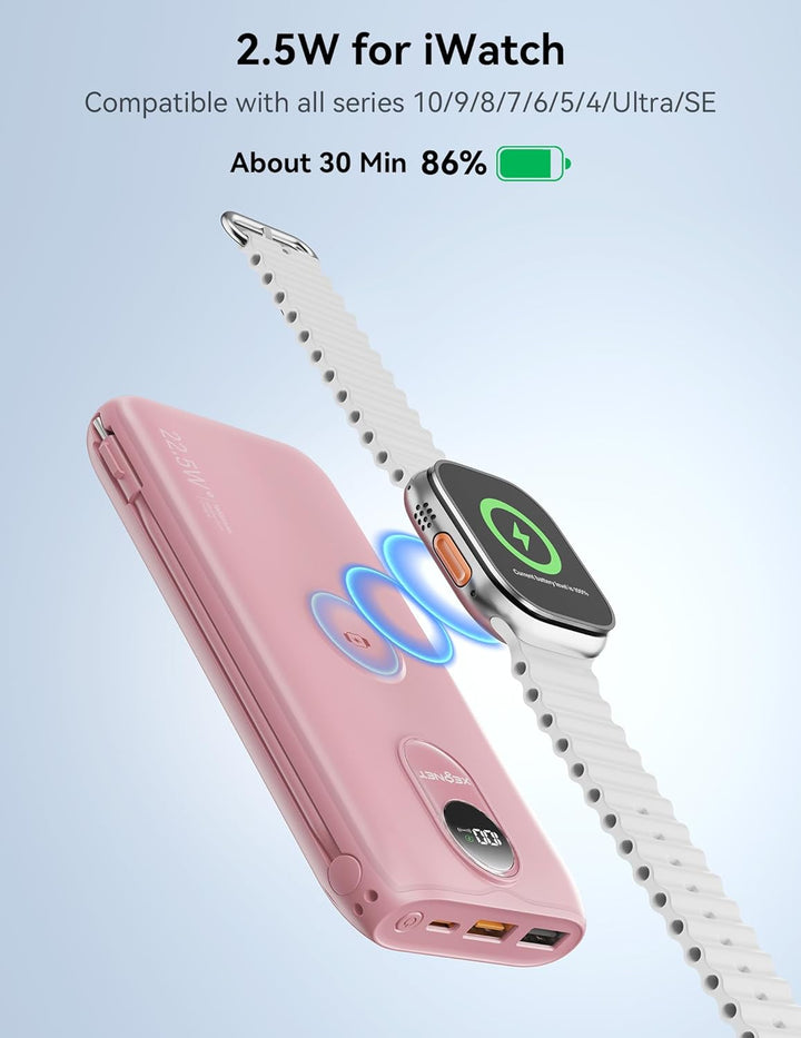 Portable Charger, 10000mAh 22.5W Power Bank Fast Charging with Buil...