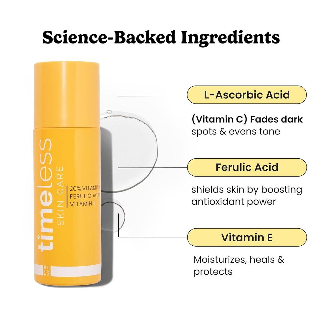 Timeless Skin Care Suero de vitamina C con vitamina E y ácido ferúl...