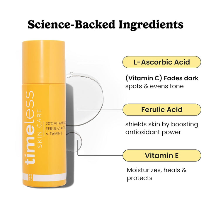 Timeless Skin Care Suero de vitamina C con vitamina E y ácido ferúl...