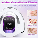 Wisdompark Lámpara de uñas LED UV de 320 W, secador de uñas para es...