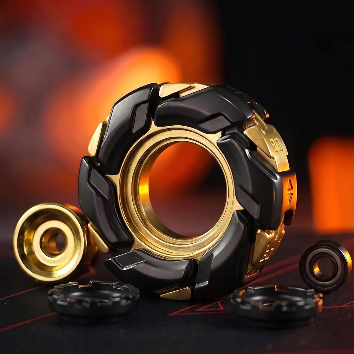 Spinner magnético transformable – Cuchillas de metal de doble eje, tiempo de giro de más de 2.5 minutos, juguete EDC premium para aliviar el estrés para adultos y adolescentes, escritorio de oficina