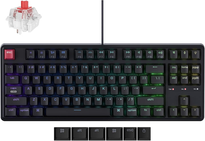 Keychron C3 Pro TKL 80% Teclado mecánico con cable, tasa de sondeo...