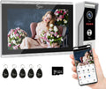 TUYA - Timbre de video con cable, sistema de intercomunicación de apartamento, monitor táctil completo de 10 pulgadas, cámara de timbre de puerta de 1080P, WiFi para casa inteligente, intercomunicador