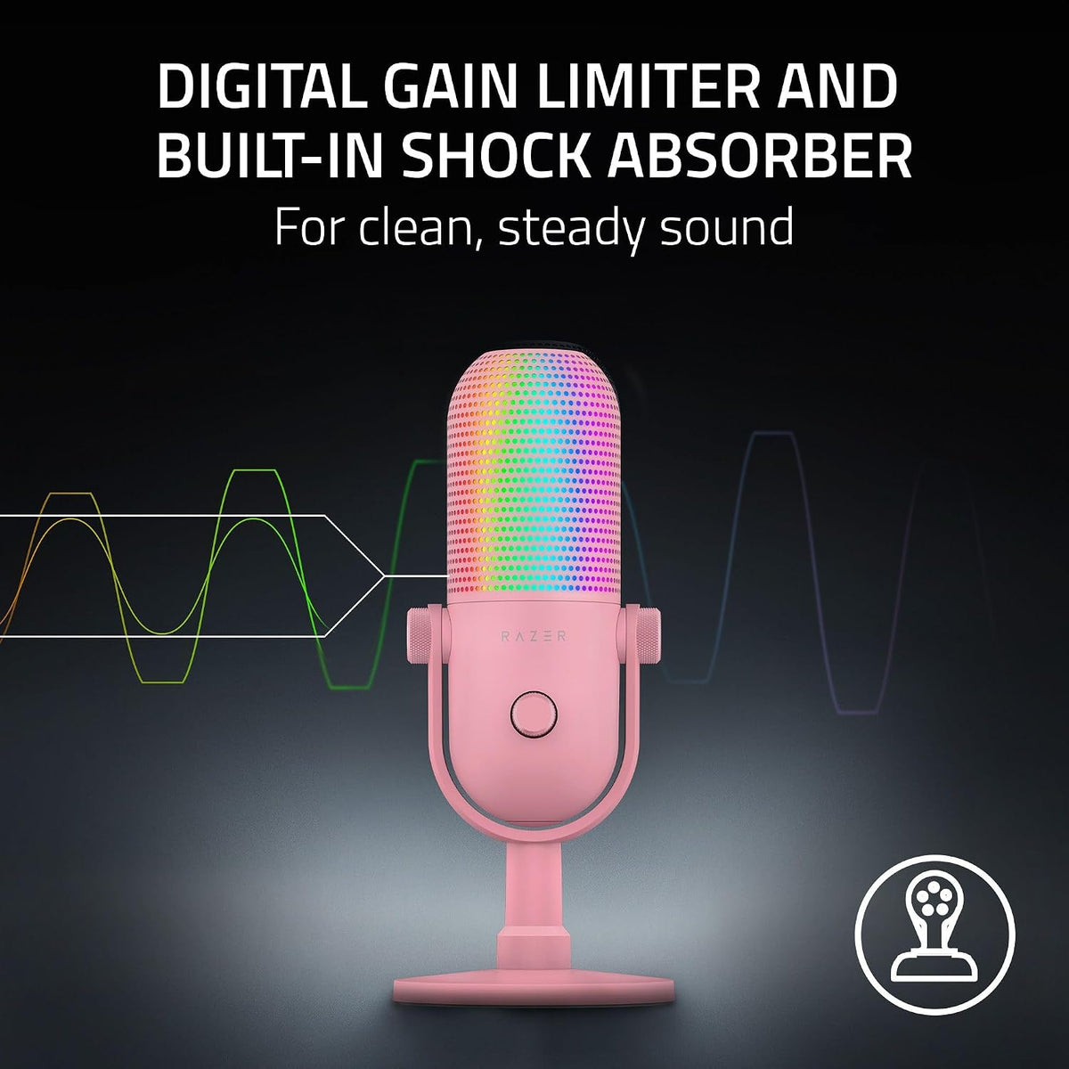 Razer Seiren V3 Chroma RGB, reactivo de transmisión y juegos, micrófono USB