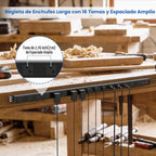 Regleta de alimentación larga de 16 tomas, protección contra sobretensiones 4800J, amplio espaciado, calibre 12, protector de sobretensiones industrial con interruptor de 20 amperios, cable de extensión de alto amplificador 6-20R, ranura en T, 6 pies