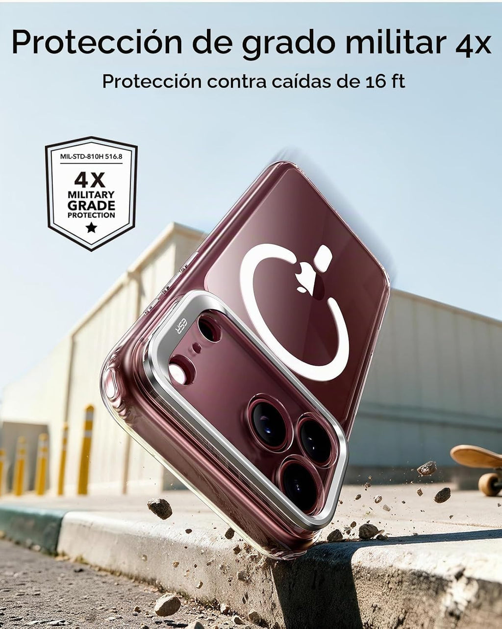 ESR Funda híbrida clásica para iPhone 18 Pro/17 Pro con soporte flexible