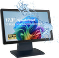 ANGEL POS Grado comercial 17.3 pulgadas 1920 x 1080 FHD pantalla táctil POS Monitor, 10 puntos táctil HDMI VGA, pantalla impermeable a prueba de polvo, industrial, oficina, venta al por menor, gimnasio, almacén