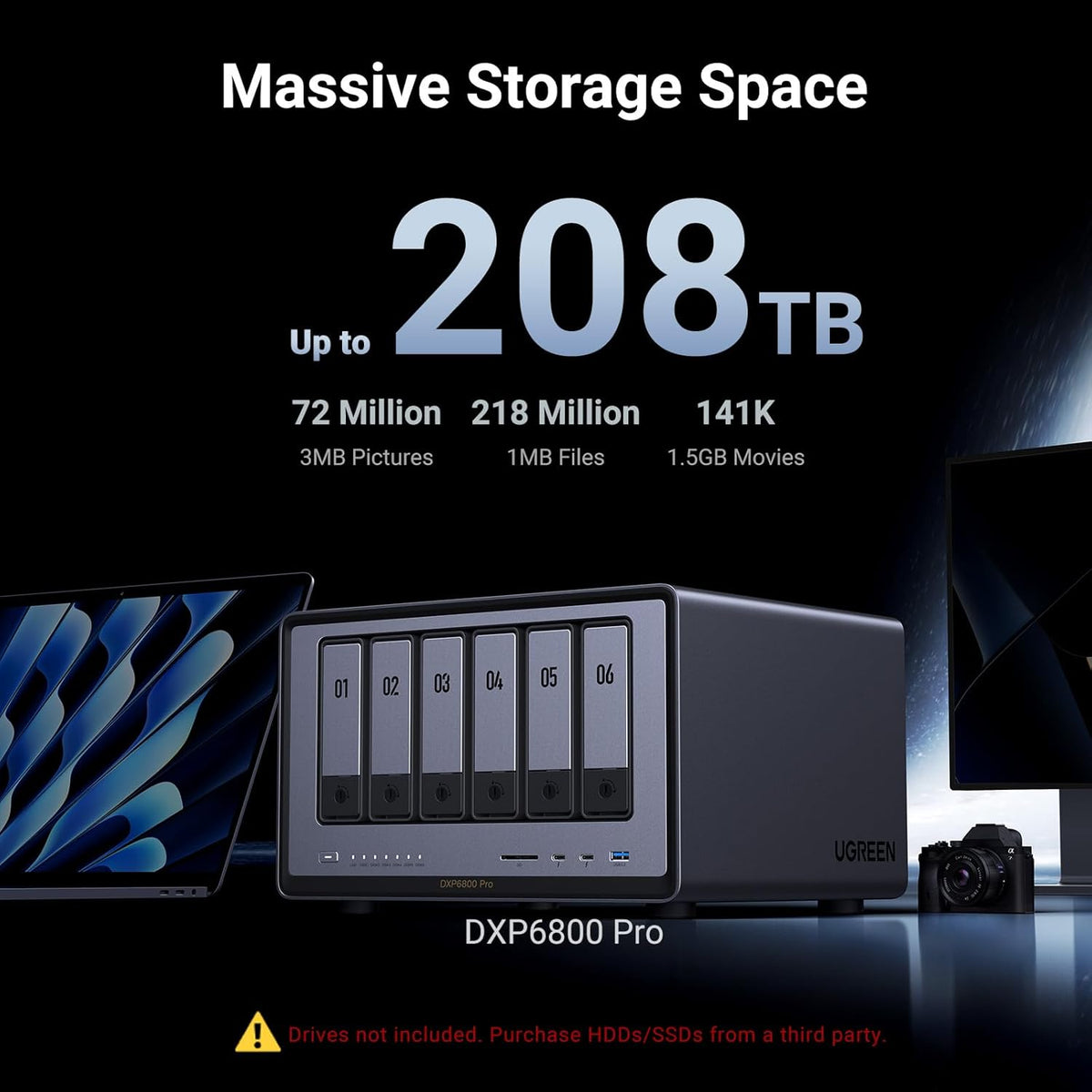 UGREEN NAS DXP6800 Pro NAS de escritorio de 6 bahías, CPU Intel i5...